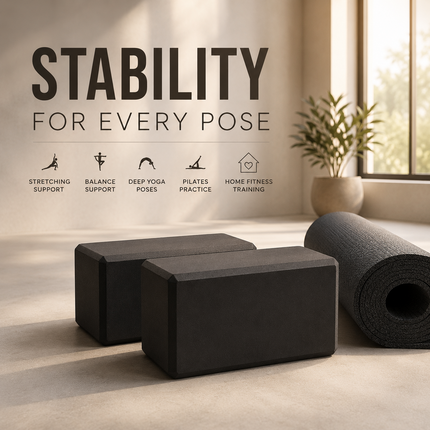 Yoga Gym Blocks Brick Foam Pair Exercise Training Pilates Meditation Anti Slip