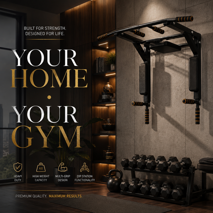 Pull Up Bar Wall Mounted Chin Up HDuty Power Tower Dip Station Multifunctional