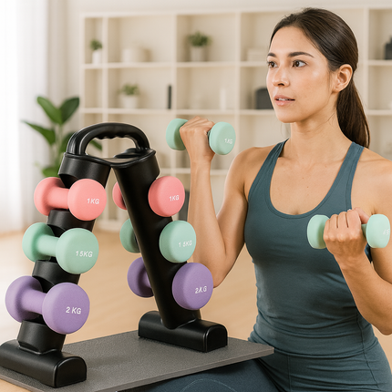 9kg Neoprene Hex Dumbbell
