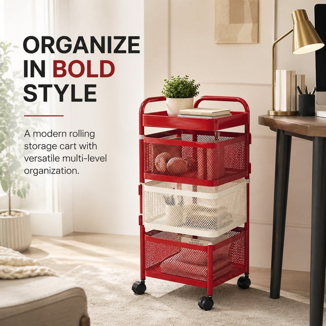 4-Tier Rotating Storage Trolley