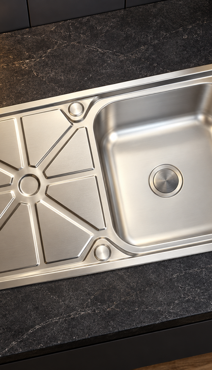 Stainless Steel Kitchen Sink with Drainer – 80 × 50 cm