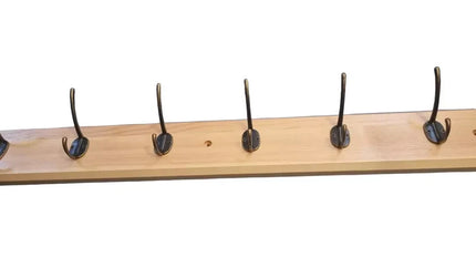Wall Mounted Coat & Hat Rack with 6 Wooden Hooks Modern Door Hook Hanger Stand