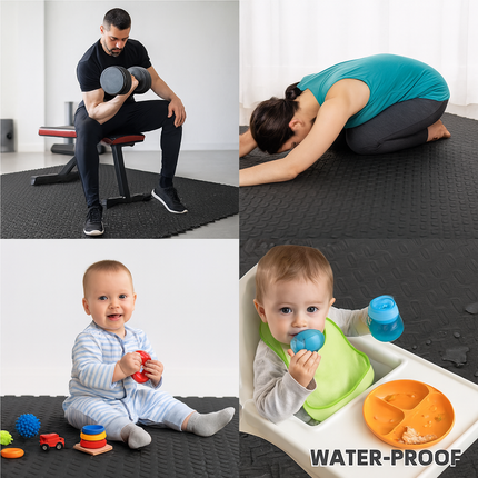EVA Interlocking Foam Floor Mats 60x60cm for Gym & Exercise