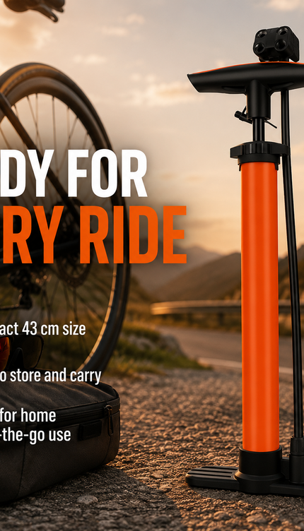 140 PSI Bike Floor Pump with Pressure Gauge