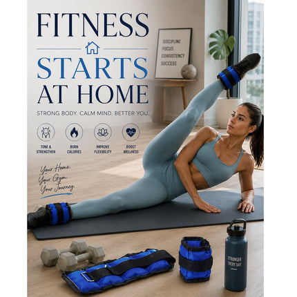 0.5kg Blue Ankle & Wrist Weights Set – 2 PCS