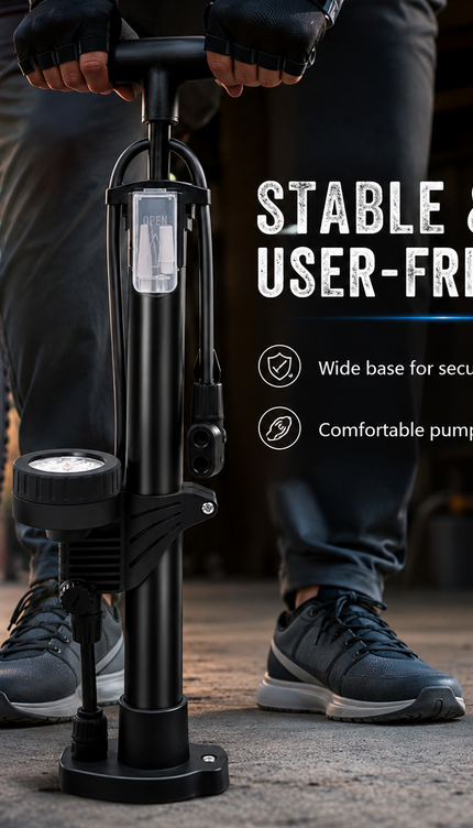 Bike Pump Bicycle Floor Air Pump With Gauge Presta & Schrader tire 160Psi Balls