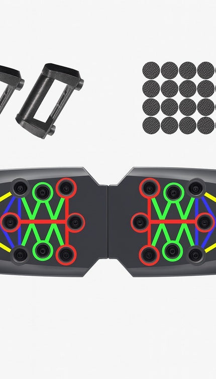 Portable Folding Push-Up Board with Handles & Resistance Bands