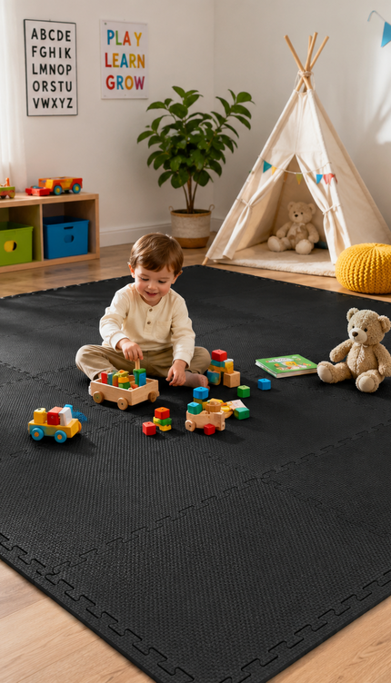 Interlocking EVA Foam Floor Mats 30x30cm Yoga Gym Tiles 18 Pack
