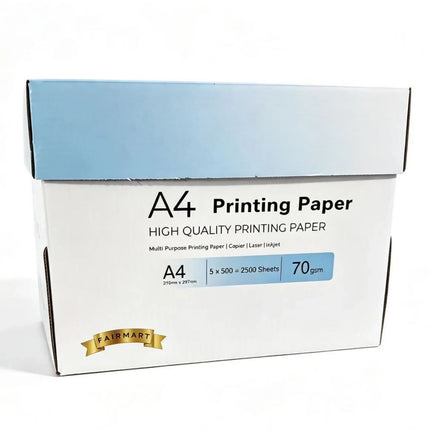 A4 Printer Paper White 70gsm 5-Ream 2500 Sheets Multipurpose Inkjet Laser Copier