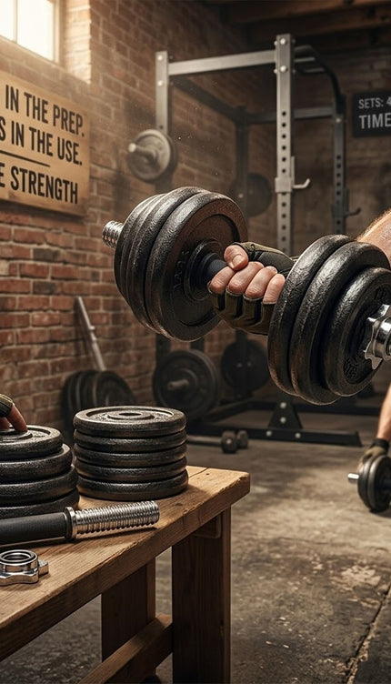 Cast Iron Adjustable Dumbbells & Barbell Set 20Kg Durable for Men & Women