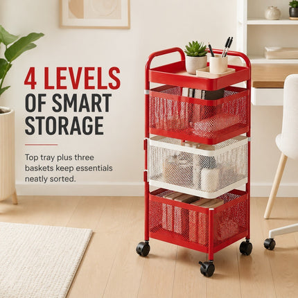 Rotating Storage Rack Square Trolley Kitchen Bathroom Organizer Vegetable Shelf