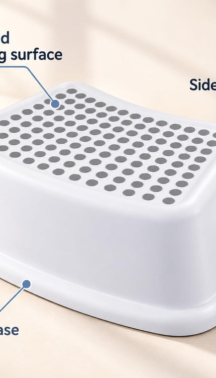 Toddler Step Stool Anti-Slip Top Sturdy Plastic Toilet Bathroom Aid Stool White