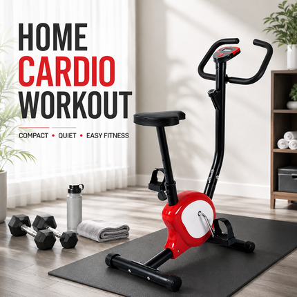 Exercise Bike With Adjustable Seat Cardio Exercise Gym Upright Spinning Bicycle