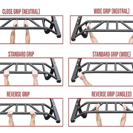 Pull Up Bar Wall Mounted Chin Up HDuty Power Tower Dip Station Multifunctional