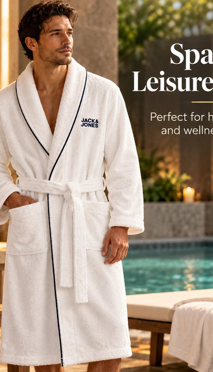 Unisex Cotton Bathrobe – Terry & Waffle Spa Dressing Gown, Various Colours