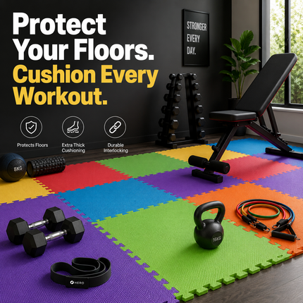 Eva Foam Mat Gym Floor Mats Foam Yoga & Play Thick Interlocking Tiles 30x30cm