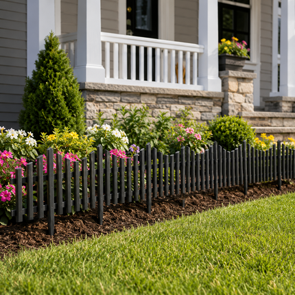 Lawn Border Edge Fence 10 Pack Wood Effect Edging