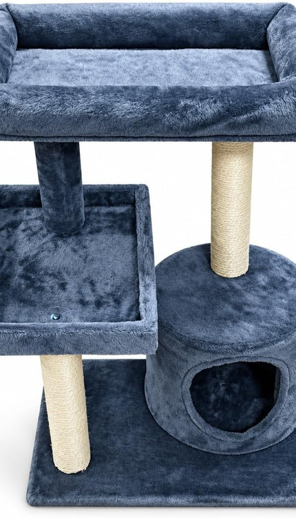 Mid-Height Cat Tree Tower 80CM Multi Level Activity Centre Sisal Scratching Post