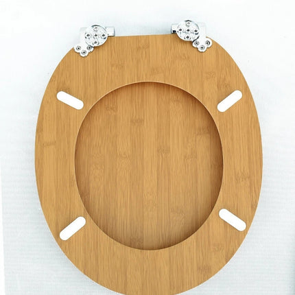 18'' Universal Wooden WC Toilet Seat Easy Fit Bathroom Seat with Fittings