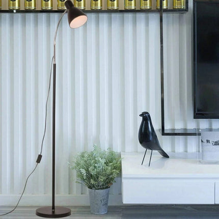 Adjustable Floor Lamp With Metal Standing Neck Heavy Metal Base Reading Light