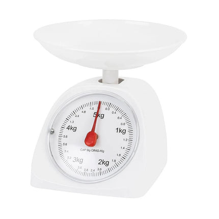 Kitchen Weight Scale 5KG White Round Mechanical Cooking Food Measuring Scale