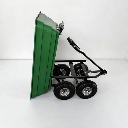 Garden Trolley Dump Cart Heavy Duty 300KG Tipping Wheelbarrow Truck Trailer 75L