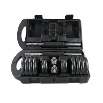 15kg Cast Iron Adjustable Dumbbell Barbell Set Men Women Home Gym Workout Kit