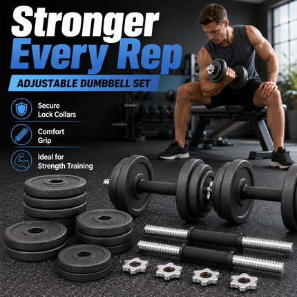 Weight Plates Cast Iron Dumbbell Handles Nuts Set