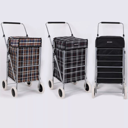 Folding Shopping Trolley Cart 4 Wheel With 60L Insulated Cooler Bag Portable