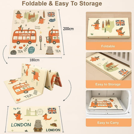 Foldable Baby Play Mat Waterproof Foam Mat Reversible Waterproof Extra Large Mat