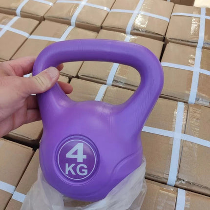 Vinyl Kettlebell Weight Set 4KG–20KG Cast Iron Gym Fitness Training Workout