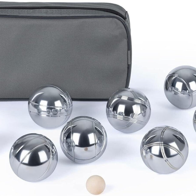 French Boules Petanque Balls Set Chrome Steel Outdoor Game with Carry Case