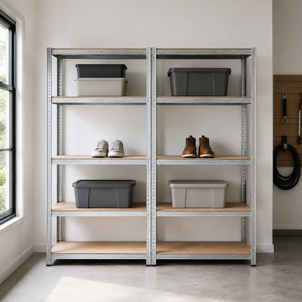 5 Tier Steel Garage Shelving Unit – Silver