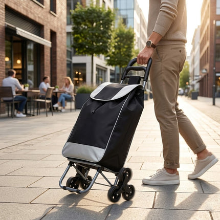 Large Shopping Trolley 35L Lightweight Folding Waterproof Bag 2 Wheels Cart