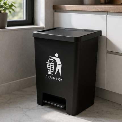 Recycling Pedal Bin Kitchen Waste Trash Can Home Office Rubbish 50/80L