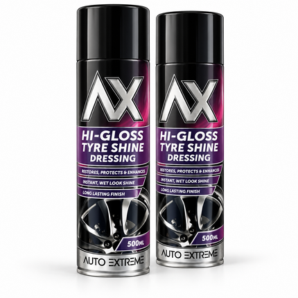 Auto Extreme Tyre Shine Spray 500ml High Gloss Wet Look Car Tyre Dressing 2-Pack