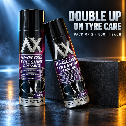 Auto Extreme Tyre Shine Spray 500ml High Gloss Wet Look Car Tyre Dressing 2-Pack