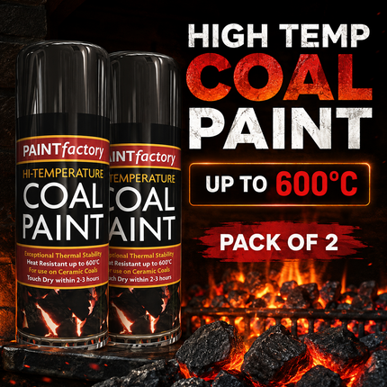 Black Coal Spray Paint 400ML High Temp Heat Resistant Ceramic Stove Gas 2-Pack