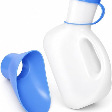 Unisex Urinal Bottle With Lid Funnel 1L Patients Travel Camping Pee Container