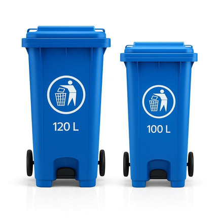 Outdoor Wheelie Bin Trash Can 100L/120L EN840 Large Rubbish Waste Dustbin