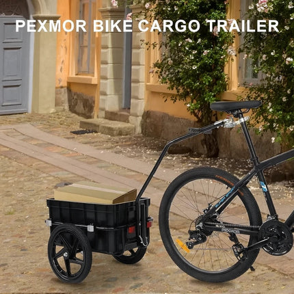 Bike Cargo Trailer with Storage Box & Waterproof Cover
