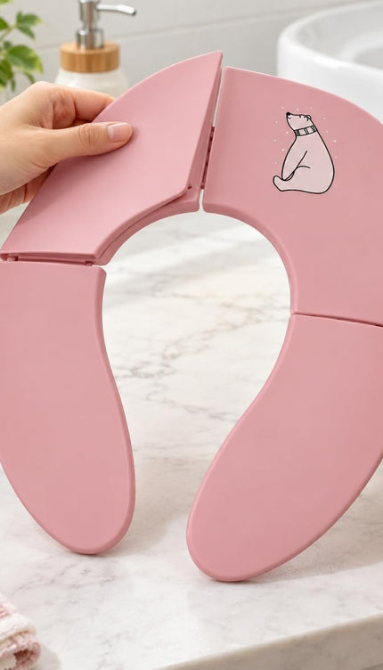 Folding Potty Training Seat Toddler Travel Toilet Trainer Non Slip Kids Pink