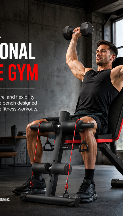 Adjustable Incline Weight Bench Foldable Strength Training Full Body Workout Gym