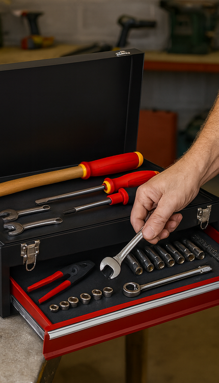 Lockable Tool box With 1 Drawer Portable Metal Tool Organizer Case Waterproof