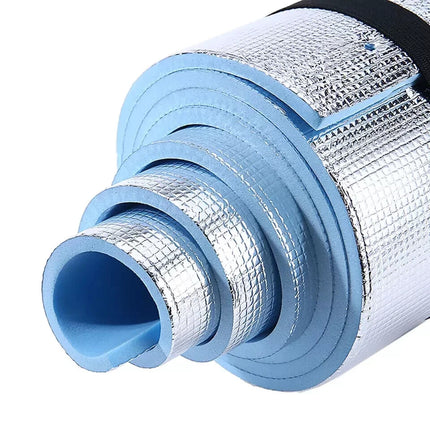 Yoga Camping Mat 6mm EVA Foam Roll Up Waterproof Insulated Foil Exercise 180x50