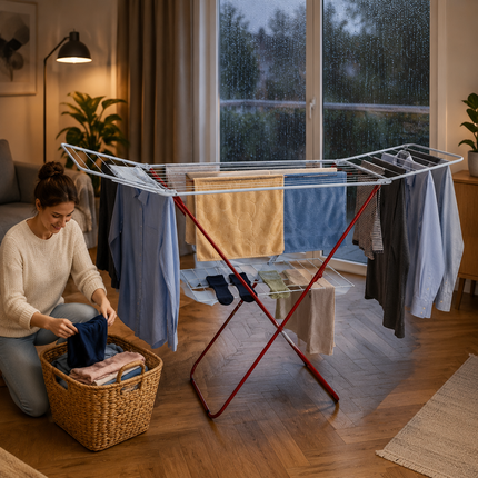 Winged Folding Clothes Airer Heavy Duty Metal Laundry Drying Rack Indoor 18M/25M