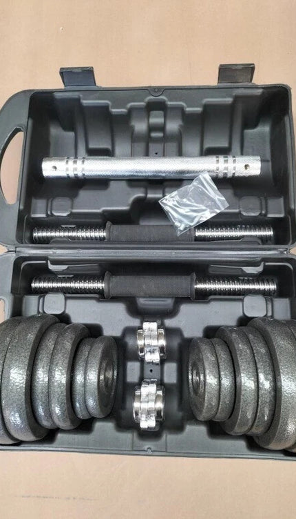 15–50kg Cast Iron Adjustable Dumbbell & Barbell Set