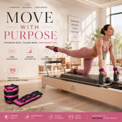 1kg Pink Ankle & Wrist Weights Set – 2 Pack