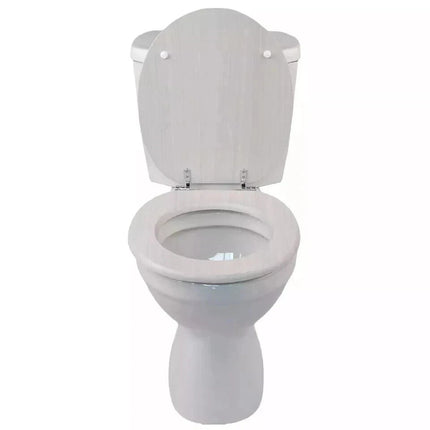 18" Universal Toilet Seat Light Grey Wooden MDF Bathroom WC Easy Fit Seat