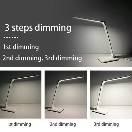 Eye-Caring LED Table Lamp with USB Touch Control Desk Reading Light 3 Brightness